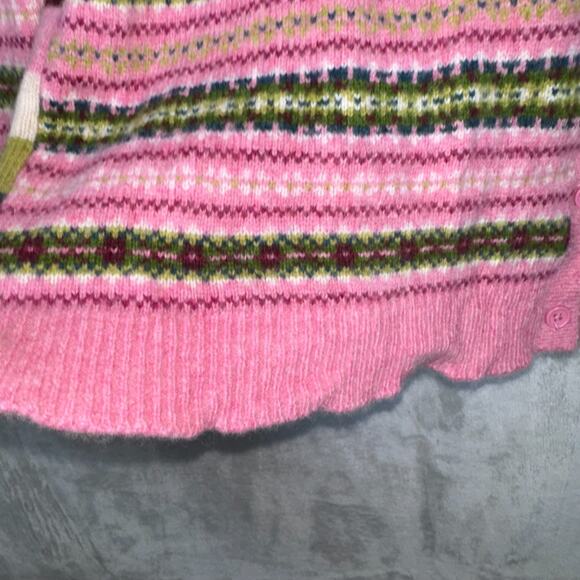 Tabitha Webb Cardigan Women's XL Wool Blend Sweater Fair Isle Stripe Button Up - Picture 13 of 13